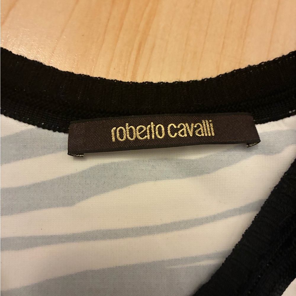 Authentic Roberto Cavalli Black & White Zebra Motif Long Sleeve Knit Dress - Picture 11 of 14
